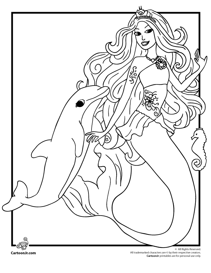 pearl merman Colouring Pages