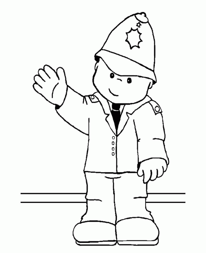 Drawing Policeman Car Coloring Pages - Police Coloring Pages