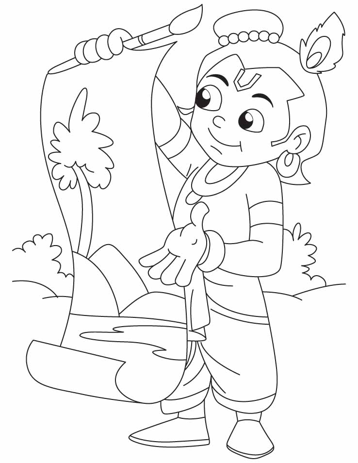 drawing krishna chota bheem - Clip Art Library