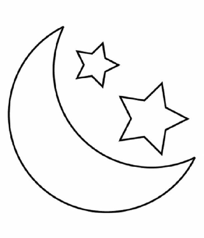 Child Moon And Stars Coloring Pages Printable