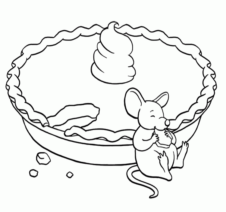 Mouse-Eating-A-Pie-Coloring