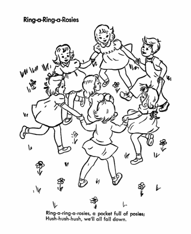 Coloring Pages Kids Playing Games