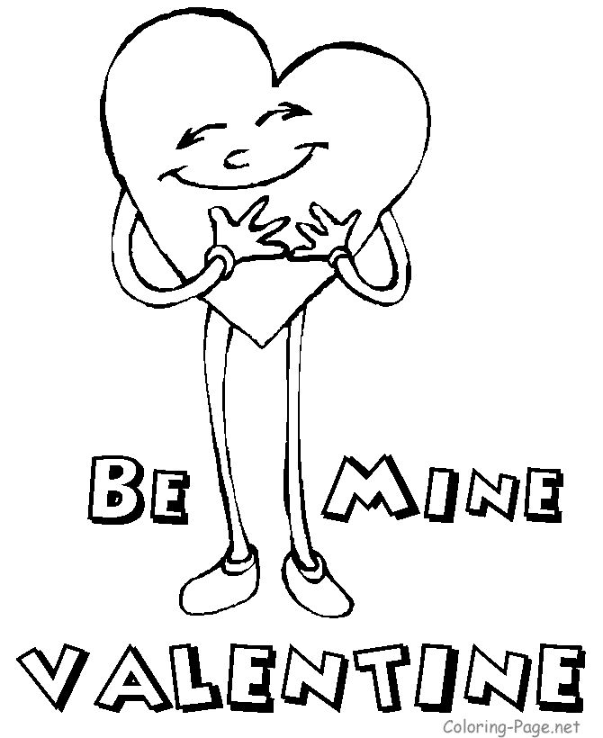 Valentine coloring page - Smiling Heart