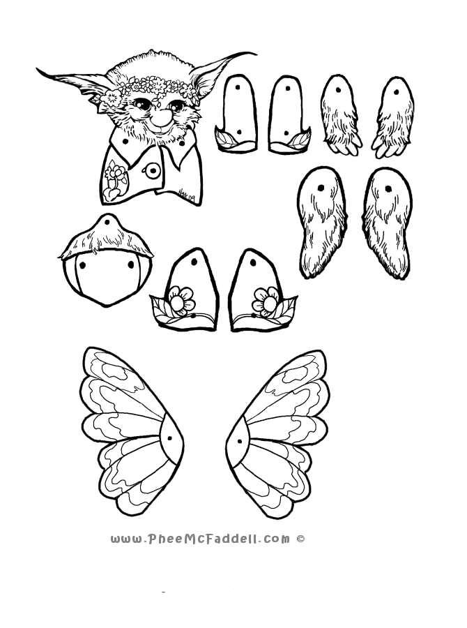 Moth Puppet Coloring Page
