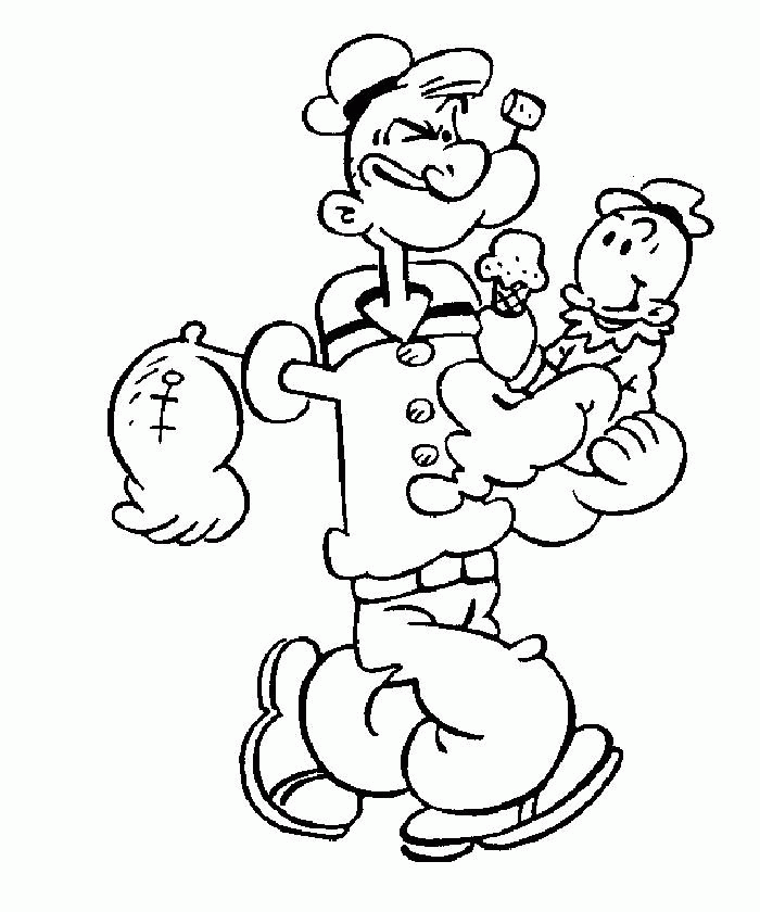 Popeye Coloring Pages |Clipart Library