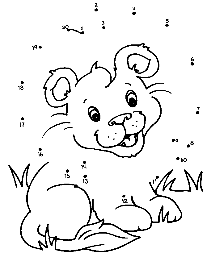 Connect the Dots Coloring Pages of Wild Animals | Coloring