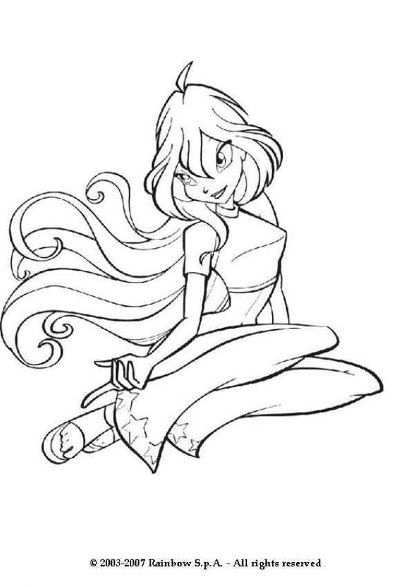 BLOOM coloring pages - Bloom the leader of the Winx club