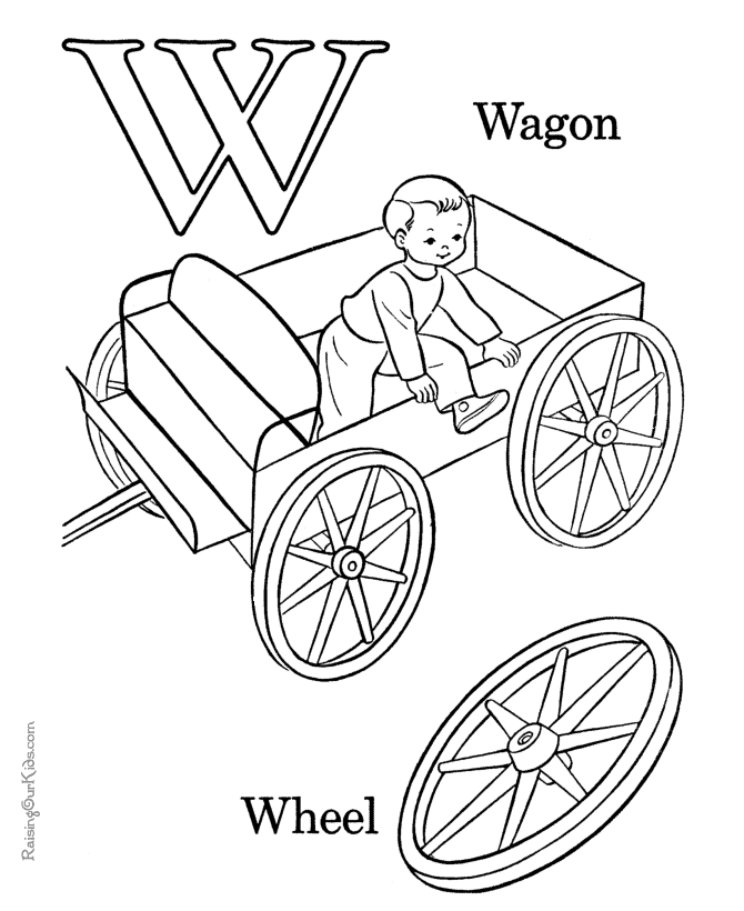 ABC coloring sheets - Letter W