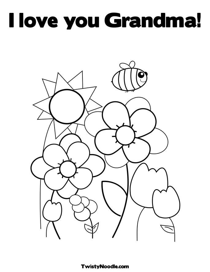 Love You Grandma Coloring Pages