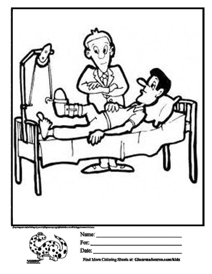 Hospital Bed Coloring Page