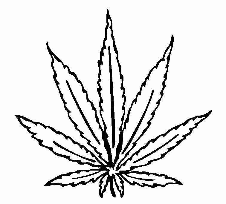 weed leaf tattoo outline - Clip Art Library