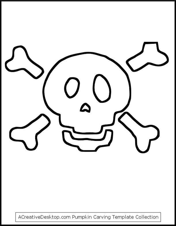 Free skull  crossbones stencils and Halloween skull templates