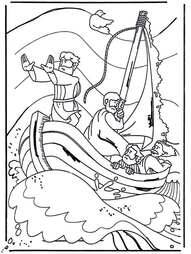 Jesus Calms a Storm Coloring Page | Church: Life of Jesus - 3rd grade