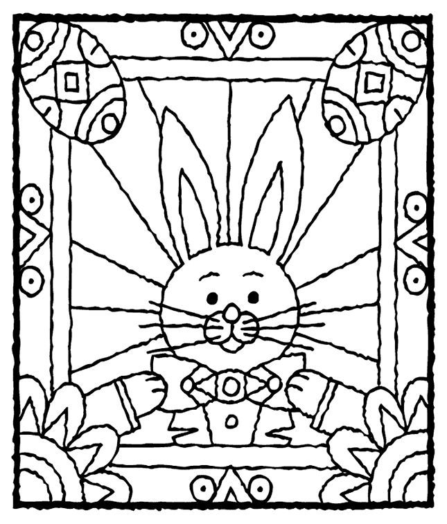 Easter bunny stained glass window | school - Easter