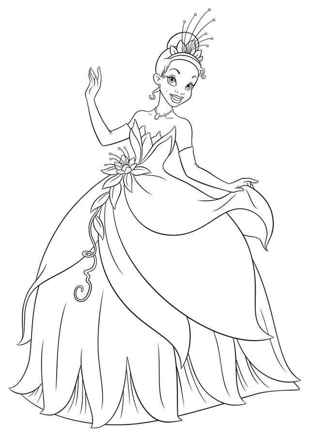 Princess And The Frog Coloring Pages Free Printable