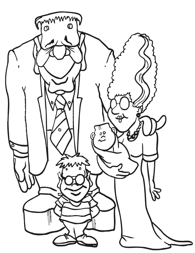Frankenstein Coloring Page | Frankies Family