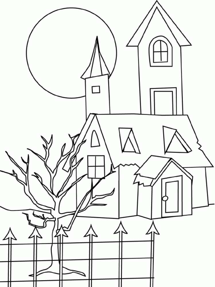 Free Coloring Pages Houses, Download Free Coloring Pages Houses Png