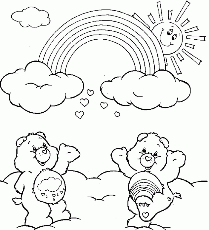 Rainbow Care Bears Coloring Photos - Rainbow Cartoon Coloring