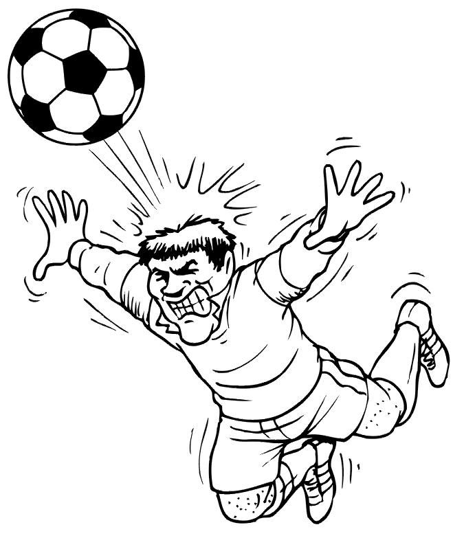 soccer coloring page diving to head the ball