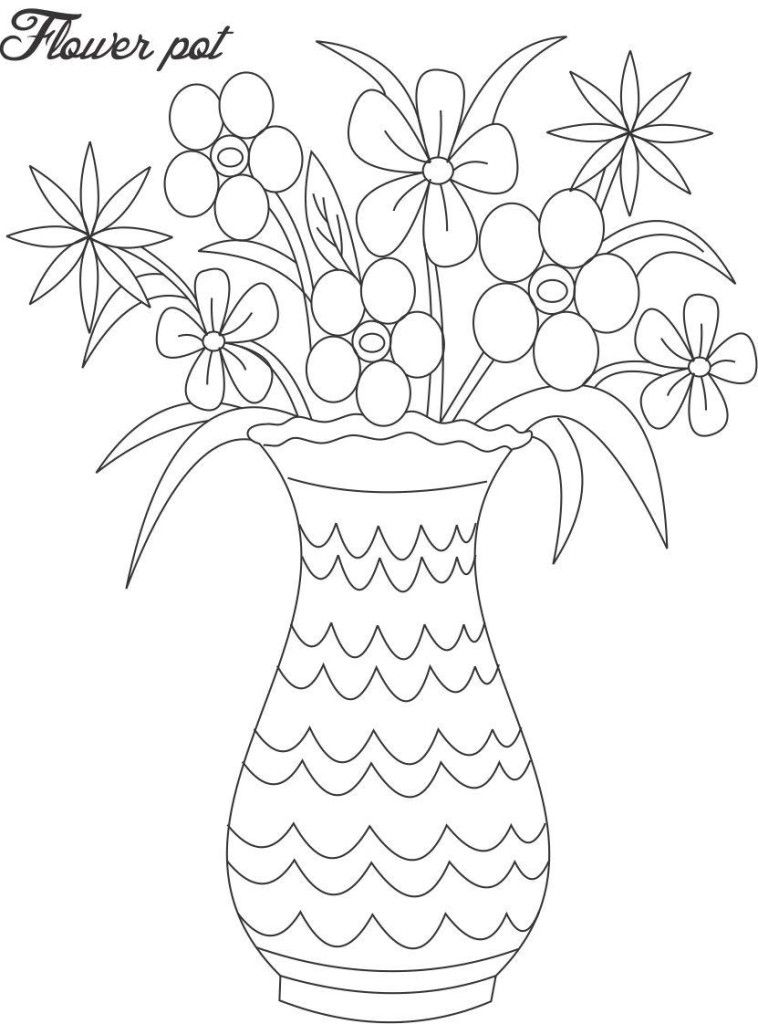 Free Flower Pot Coloring Page Download Free Flower Pot Coloring Page 