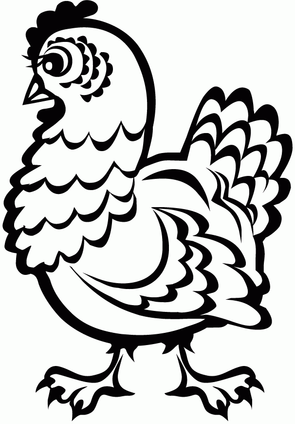 printable cute chicken coloring pages for kidz 