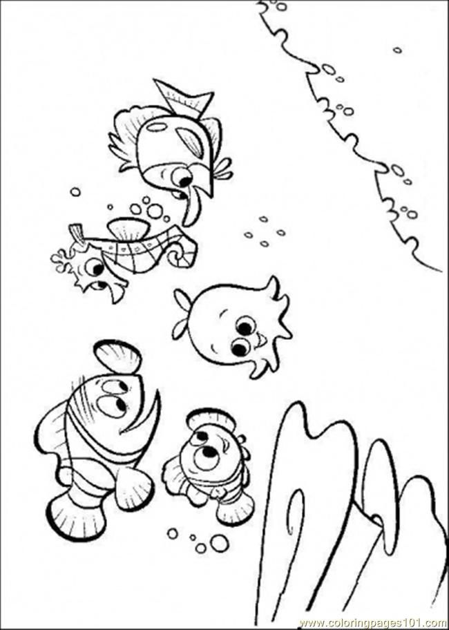 Coloring Pages Nemos Friends (Cartoons  Finding Nemo)| free printable