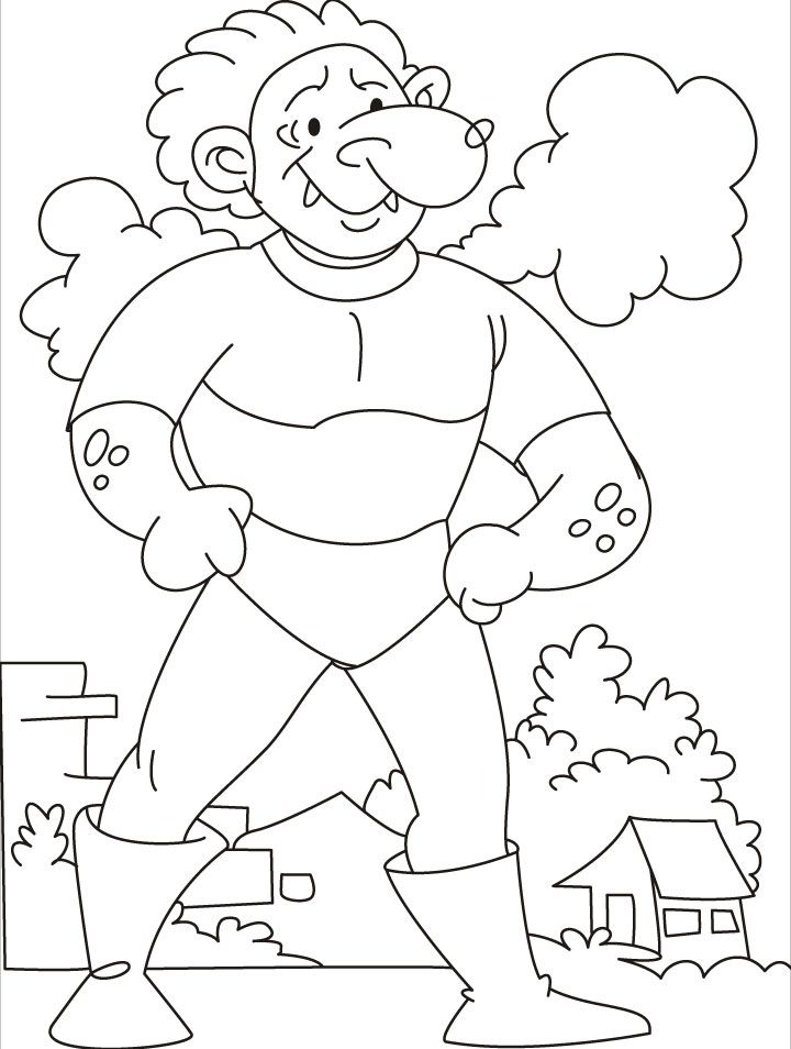 Come, test your strength says the tarzan giant coloring pages