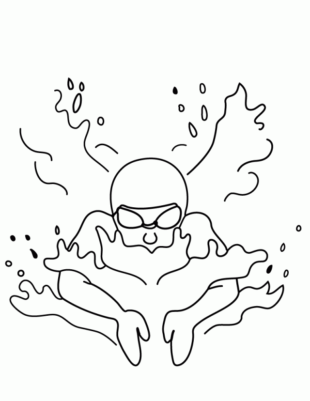 Swimming Coloring Page Printable Swimming Coloring Page Ssmm