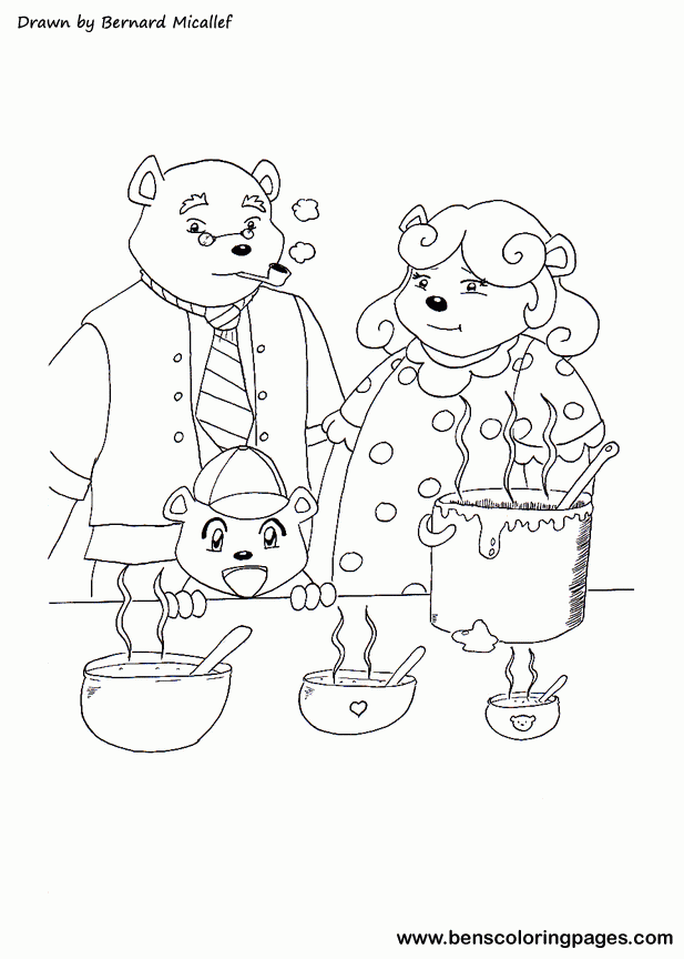 goldilocks Colouring Pages