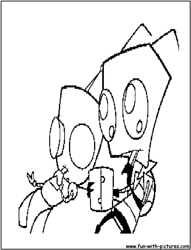 Invader Zim Gir Coloring Page Invaderzim Gir Coloring Pages