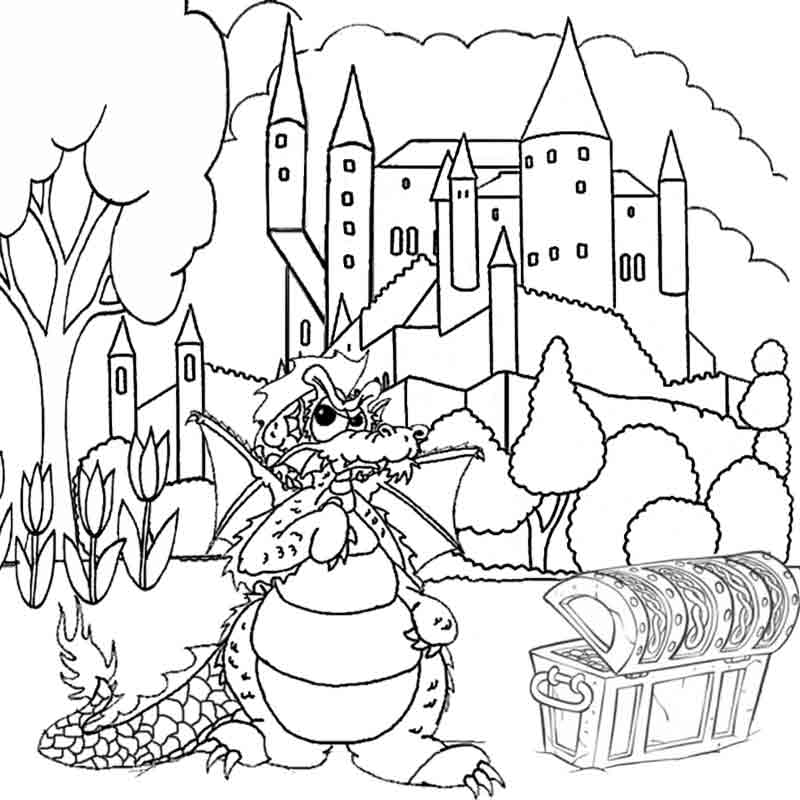 Fantasy Dragon Coloring Pictures To Print And Color In Worksheets