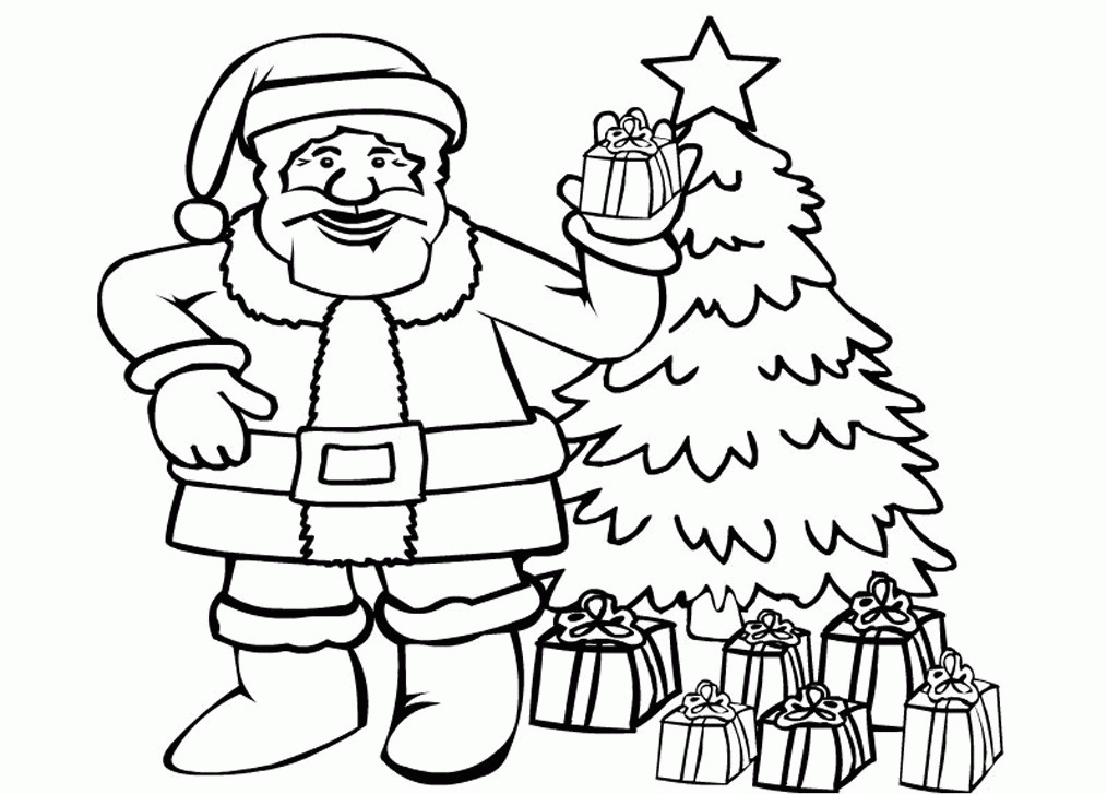 Download Printable Coloring Pages Christmas Santa Claus Or Print