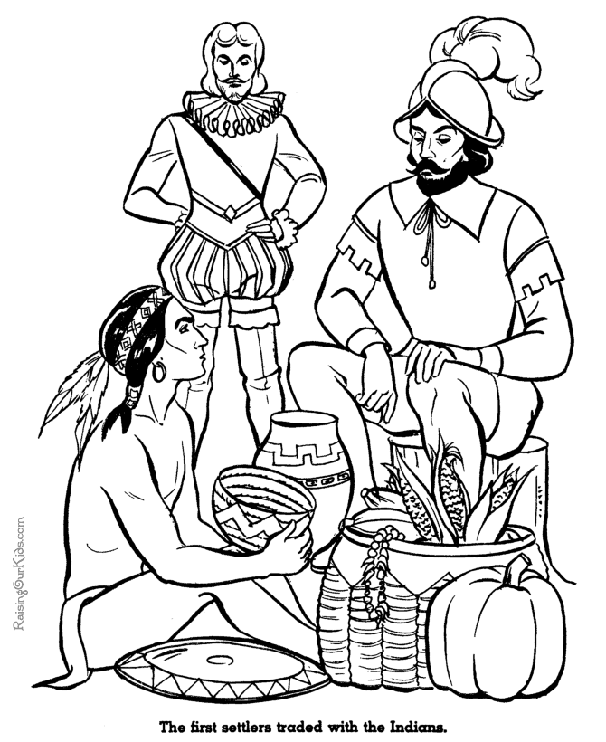 American Indian history coloring Page