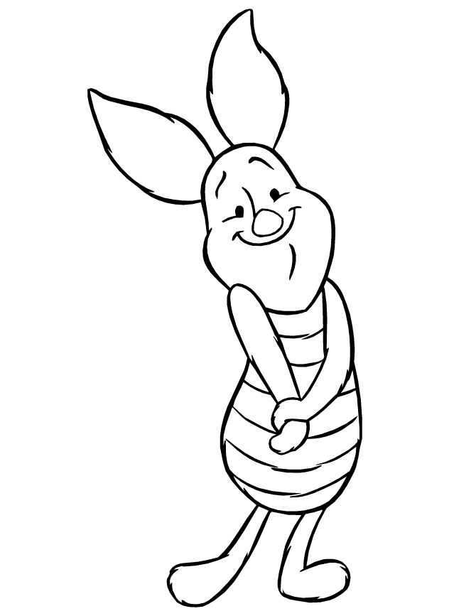 Piglet So Shy Coloring Page | HM Coloring Pages