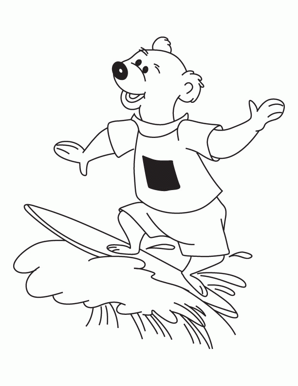 Surfing Coloring Page | Free Printable Coloring Pages
