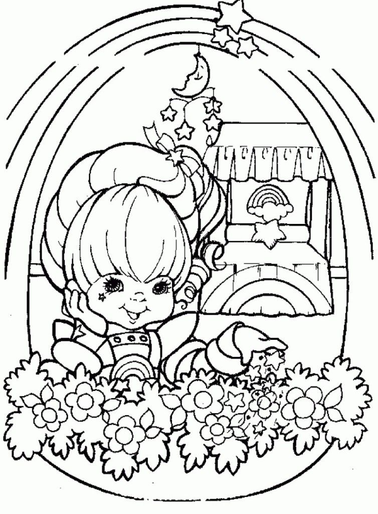 Rainbow Brite Looking At Flowers Coloring Pages 