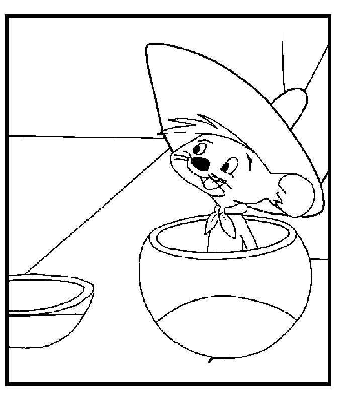 Face Speedy Gonzales Coloring Pages