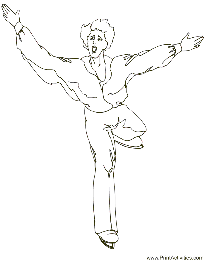 Figure Skating Coloring Page | Male Skater