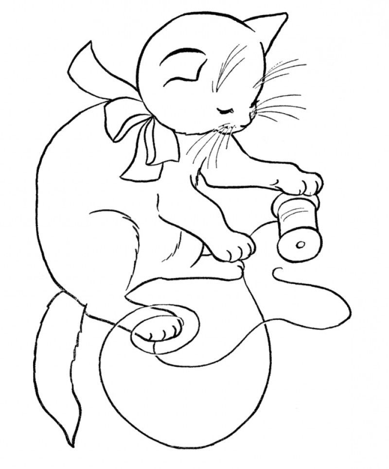 Cat Print And Color Clip Art Library