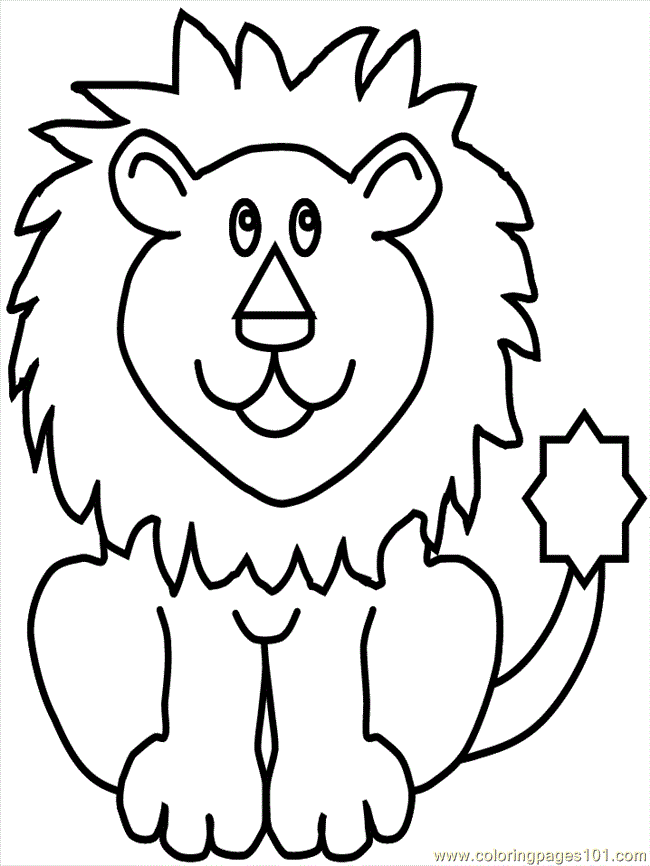 easy lion coloring pages - Clip Art Library
