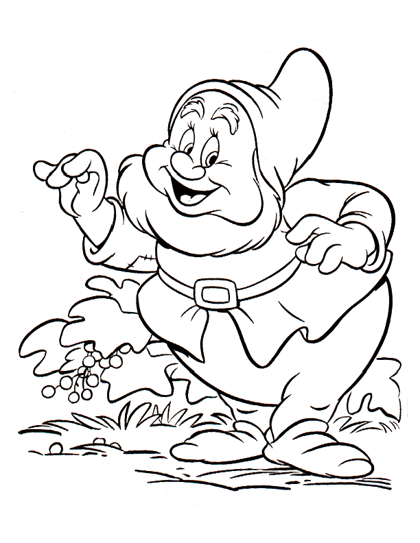 coloring pages - Cartoon Snow White  - Happy