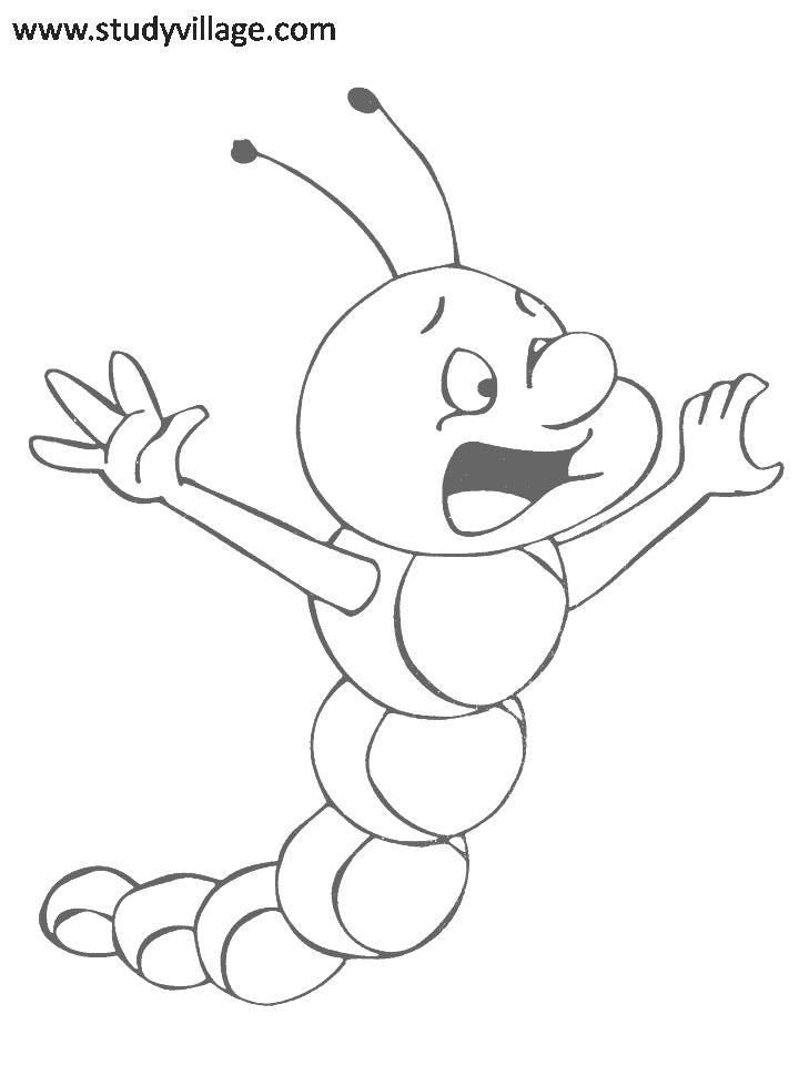 Funny Insects printable coloring page for kids 6: Funny Insects