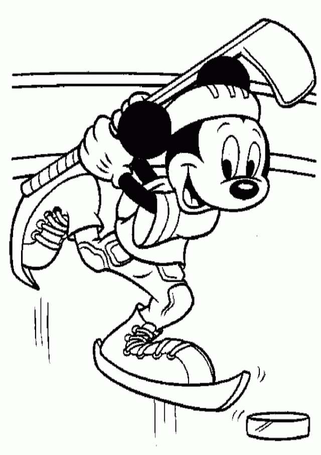 Mickey Mouse Hockey Printable| Coloring Pages for Kids Free