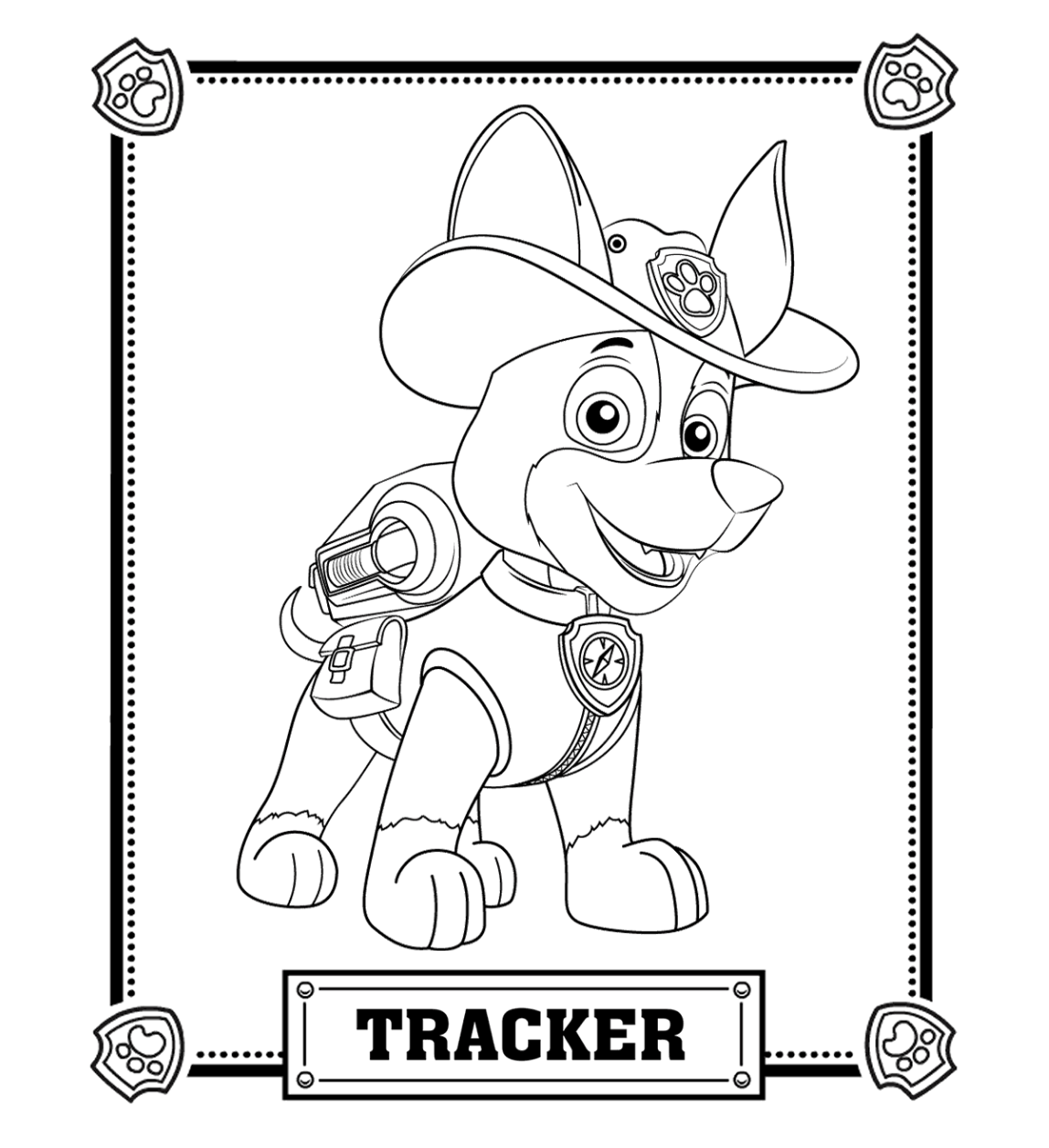 colouring pages paw patrol tracker - Art
