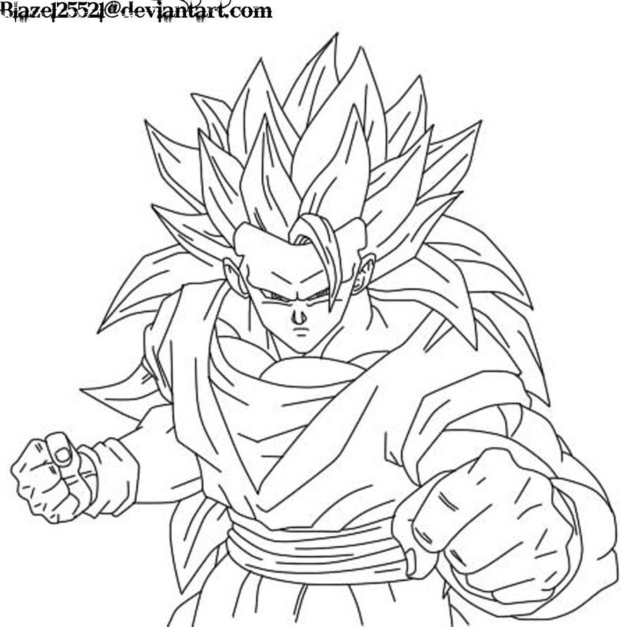 Goku SSJ3 Coloring Pages - Goku Super Saiyan 3 Coloring