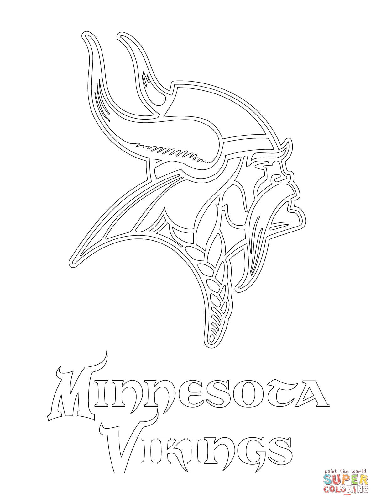Minnesota Vikings Logo coloring page | Free Printable Coloring Pages