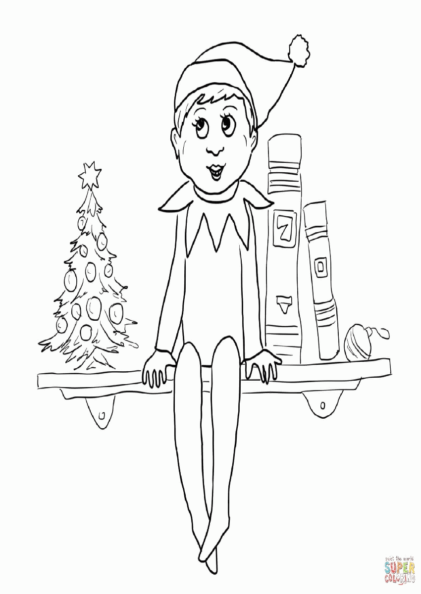 Free Free Elf On The Shelf Coloring Pages, Download Free Free Elf On