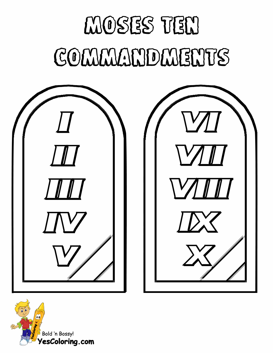Ten Commandments Coloring Pages Printable Ten Commandments