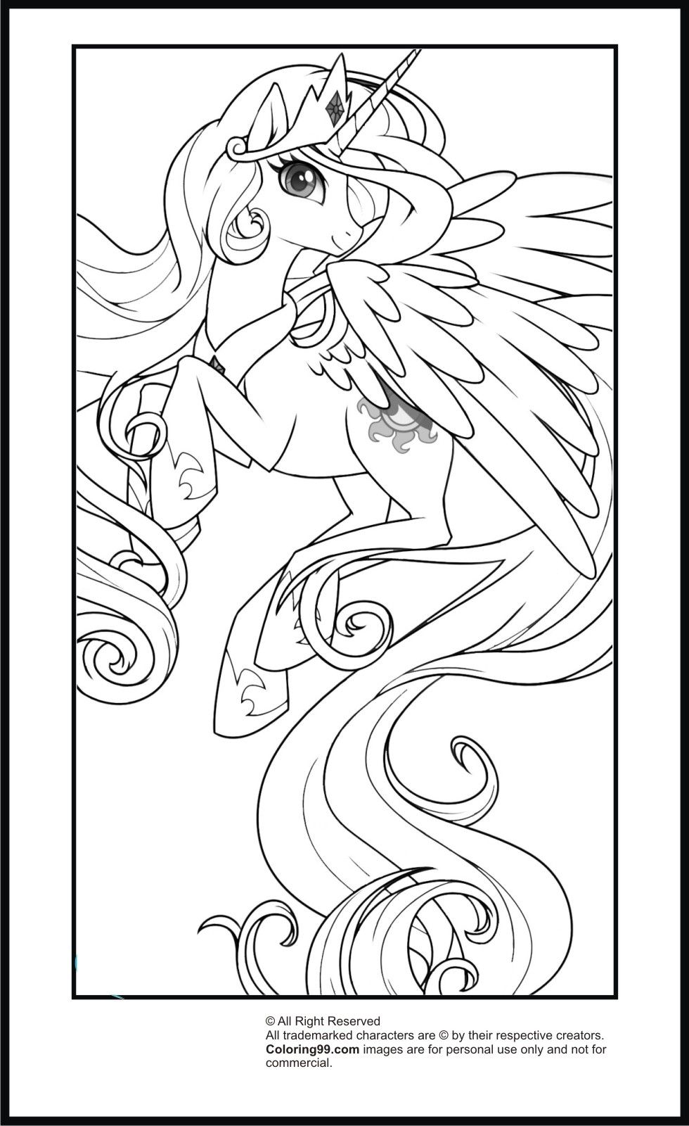 Celestia My Little Pony Coloring Pages - My Little Pony