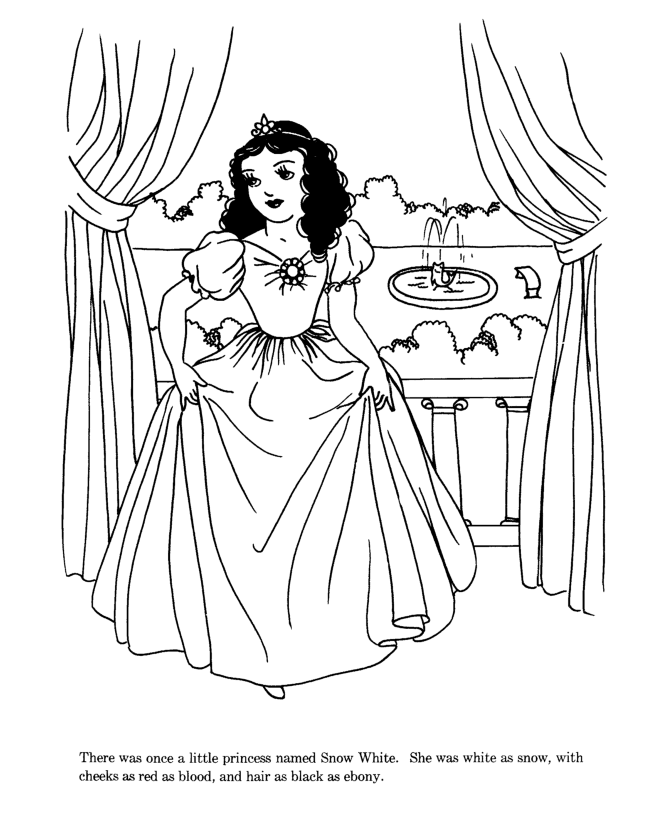 Snow White and the Seven Dwarfs fairy tale coloring pages